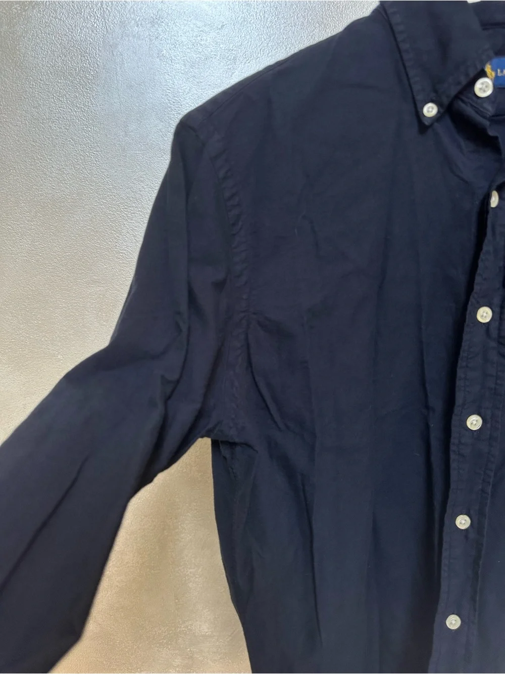 Polo by Ralph Lauren Navy Button-Down Shirt with Red Pony size small